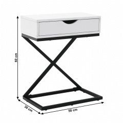 Příruční/noční stolek VIRED - bílá/černá č.3