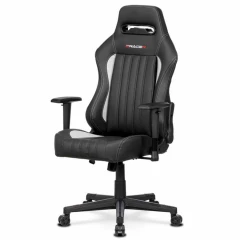 Herní křeslo E-RACER, potah šedá a černá ekokůže, HM, opěrák 90°-180° KA-F06 GREY