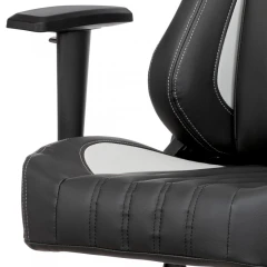 Herní křeslo E-RACER, potah šedá a černá ekokůže, HM, opěrák 90°-180° KA-F06 GREY
