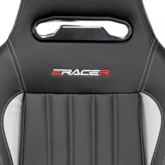 Herní křeslo E-RACER, potah šedá a černá ekokůže, HM, opěrák 90°-180° KA-F06 GREY