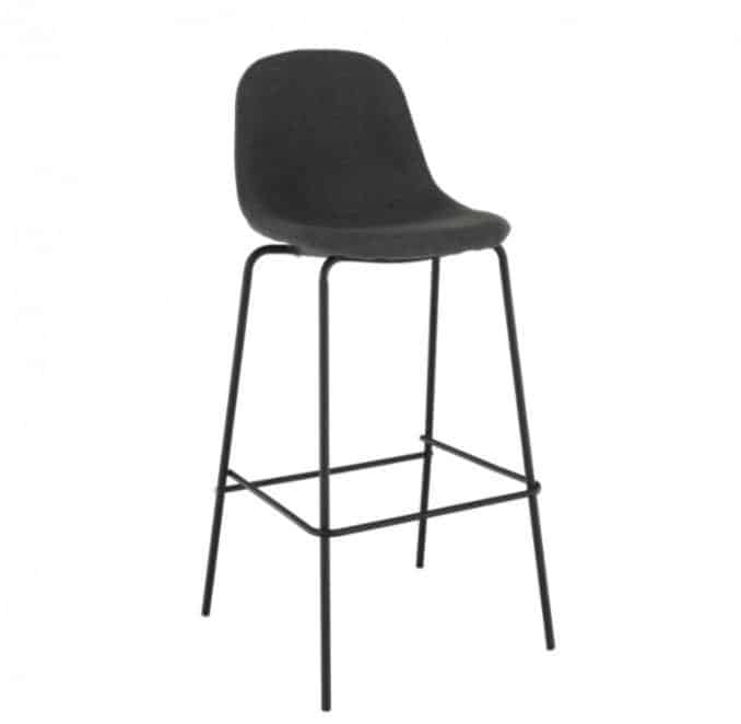 Levně Tempo Kondela Barová židle MARIOLA 2 NEW - tmavě šedá látka / kov + kupón KONDELA10 na okamžitou slevu 3% (kupón uplatníte v košíku)