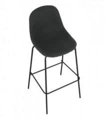 Barová židle MARIOLA 2 NEW - tmavě šedá látka / kov č.10