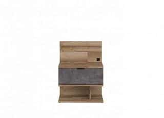 Arica noční stolek KOM1S/L, dub silva/beton č.2