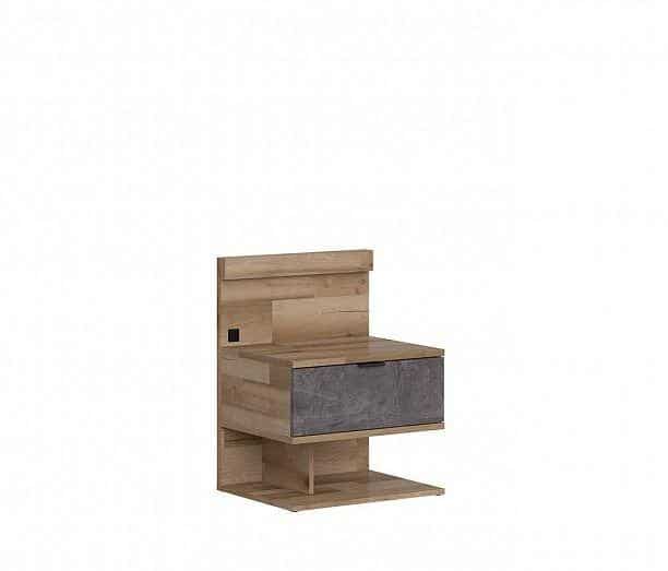 BRW Arica noční stolek KOM1S/P, dub silva/beton