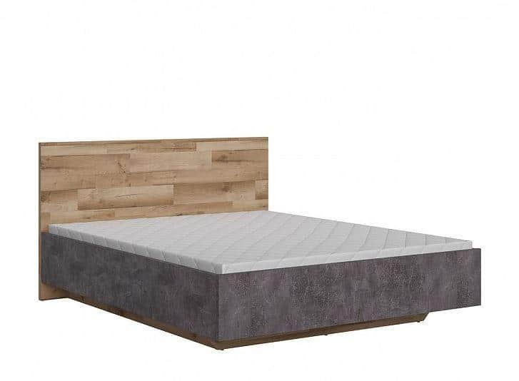 Levně BRW Arica postel LOZ/160, dub silva/beton