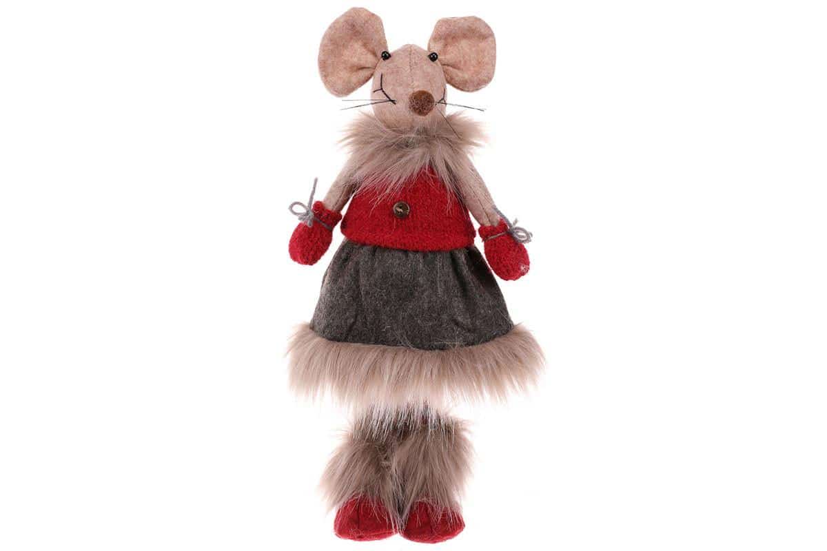 Levně Autronic Myška v sukni, stojící, textilní dekorace ZM1345