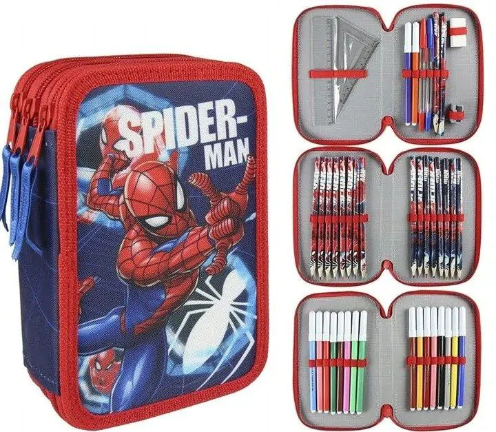 Školní penál třípatrový s náplní Spiderman Spider PEBH0839