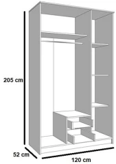 Šatní skříň SIMPLE 120 3D2Dr white nymphea alba