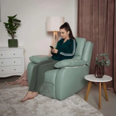 Relaxační křeslo s elektrickým polohováním, kůže / ekokůže neomint, VIVAN