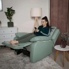 Relaxační křeslo s elektrickým polohováním, kůže / ekokůže neomint, VIVAN