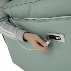 Relaxační křeslo s elektrickým polohováním, kůže / ekokůže neomint, VIVAN
