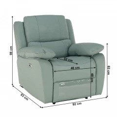 Relaxační křeslo s elektrickým polohováním, kůže / ekokůže neomint, VIVAN