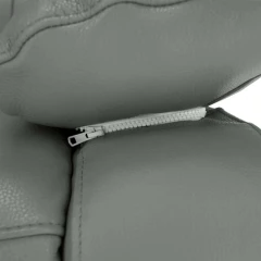 Relaxační křeslo s elektrickým polohováním, kůže / ekokůže šedá VIVAN