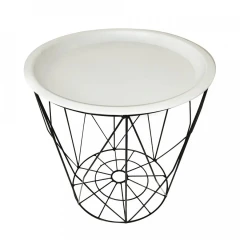 Příruční stolek, bílá / černá, Salero New