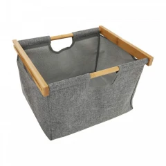 Regál, lakovaný bambus/látka šedá, KELANA