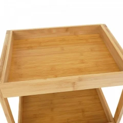Regál, lakovaný bambus/látka šedá, KELANA