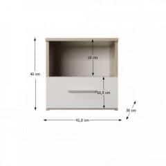 Ložnicový komplet (postel 180x200 cm), dub sonoma / bílá, GABRIELA NEW