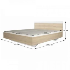 Ložnicový komplet (postel 180x200 cm), dub sonoma / bílá, GABRIELA NEW