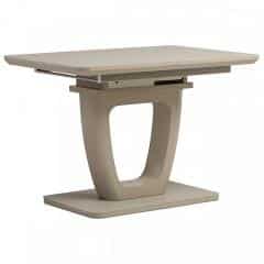 Jídelní stůl 110+40x75 cm, cappuccino 4 mm skleněná deska, MDF, cappuccino mat HT-430 CAP
