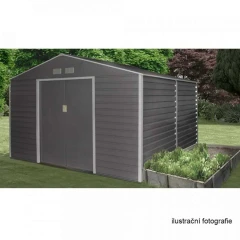 Plechový zahradní domek na nářadí, šedá / bílá, 2,6x3, 1m, HAMAL TYP 3