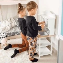 Dětská dřevěná kuchyňka, bílá / přírodní, EMIEL