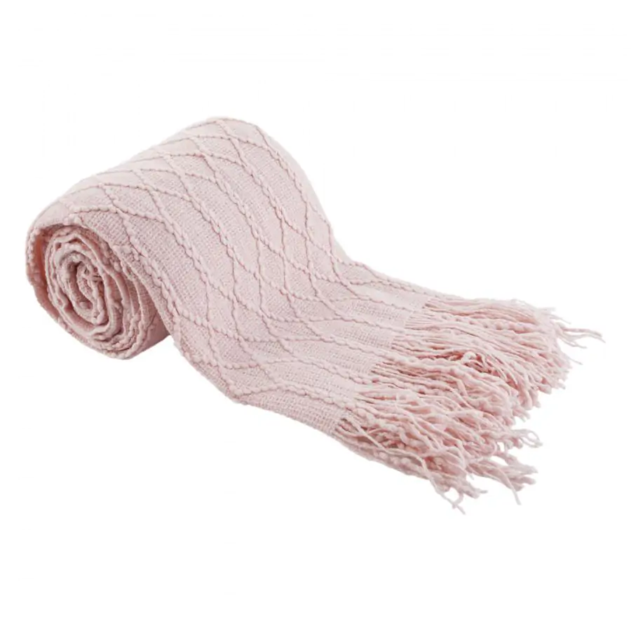 Pletená deka s třásněmi SULIA TYP 1 - růžová