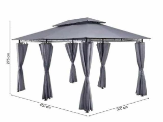 Zahradní altán 3x4m GARDEN 26020 tm.šedá