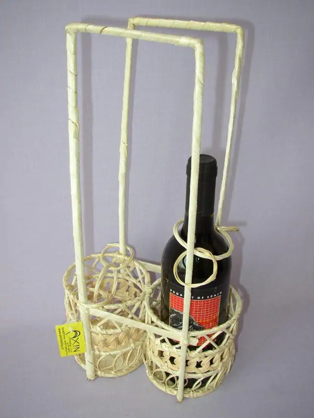 Axin Trading Bambusový košík na 2 láhve