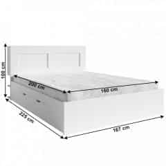 Ložnicová sestava (postel / 2ks noční stolek/skříň ), bílá, RAMIAK