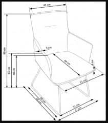 Jídelní židle s područkami K-271, šedá č.6