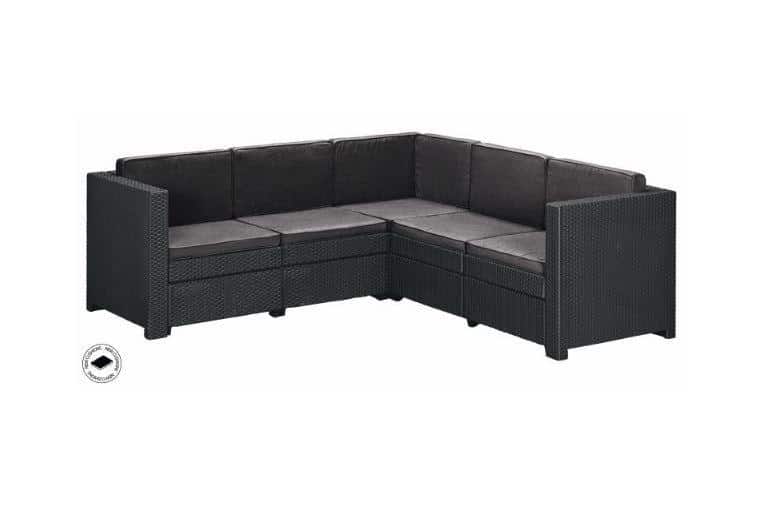 Keter Rohové sofa PROVENCE - antracit + šedé podušky