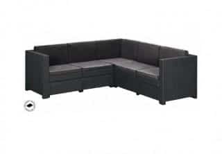 Rohové sofa PROVENCE - antracit + šedé podušky