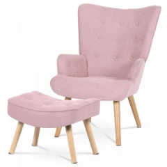 Křeslo &quot;ušák&quot; s podnožkou AK-302 PINK2