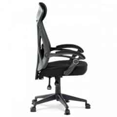 Kancelářská židle, potah černá látka a černá síťovina MESH, PC mech. s aretací KA-Y309 BK