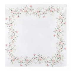 Ubrus s motivem mangolie, barva bílá, 80x80 cm,100 % polyester. UBR008