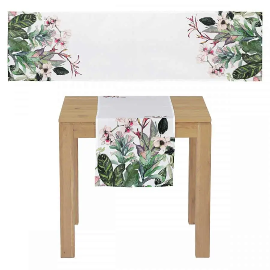 Běhoun s motivem zelených listů 40x150 cm UBR027