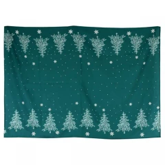 Ubrus s vánočním motivem, stromek na zeleném podkladu, 130x160 cm,100 % polyeste UBR047