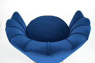 AMORINITO fotel wypoczynkowy granatowy / złoty