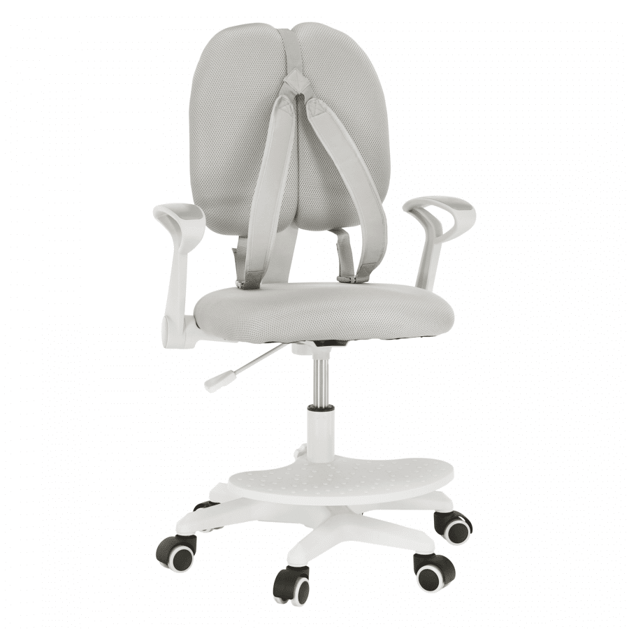 Tempo Kondela Rostoucí židle s podnoží a šlemi ANAIS - šedá/bílá
