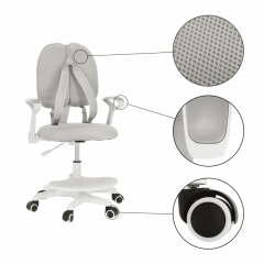 Rostoucí židle s podnoží a šlemi ANAIS - šedá/bílá č.3