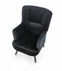 PAGONI fotel wypoczynkowy czarny (tkanina Bluvel #19) (1p=1szt)