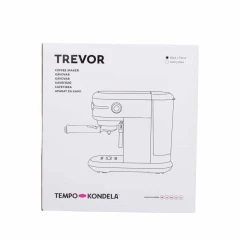 TEMPO-KONDELA TREVOR, pákový kávovar, černá, nerezová ocel/plast