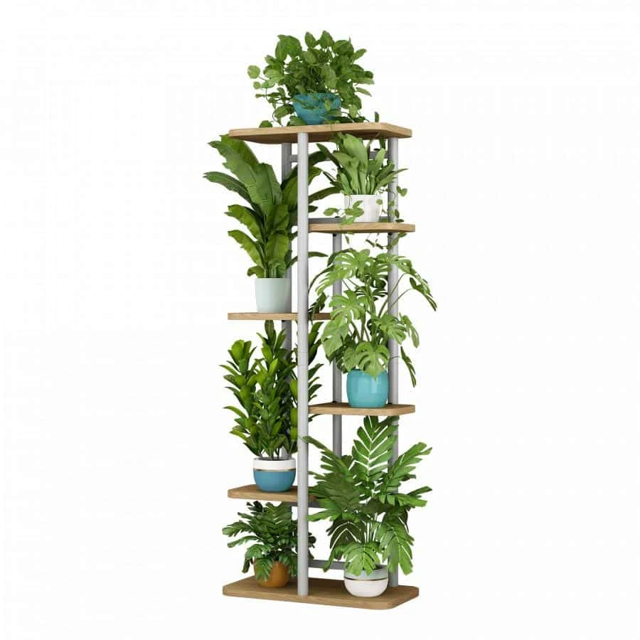 Stojan na květiny LEDOR TYP 2 - bílá/dub sonoma