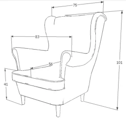 Čalouněné křeslo LORD WM82/wenge